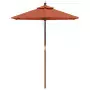 Ombrellone da Giardino con Palo in Legno Terracotta 196x231 cm