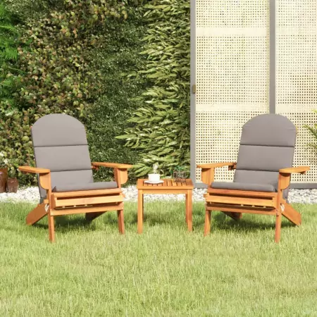 Set Salotto da Giardino Adirondack 3pz Legno Massello di Acacia