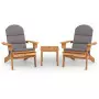 Set Salotto da Giardino Adirondack 3pz Legno Massello di Acacia