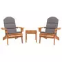 Set Salotto da Giardino Adirondack 3pz Legno Massello di Acacia