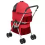 Passeggino Cani Pieghevole 2 Livelli Rosso 83x48x97cm Tessuto