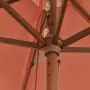 Ombrellone da Giardino con Palo in Legno Terracotta 299x240 cm