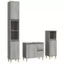 Set Mobili da Bagno 3 pz Grigio Sonoma in Legno Multistrato