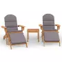 Set Salotto da Giardino Adirondack 3pz Legno Massello di Acacia