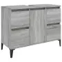 Mobile Lavabo Grigio Sonoma 80x33x60 cm in Legno Multistrato