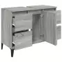 Mobile Lavabo Grigio Sonoma 80x33x60 cm in Legno Multistrato