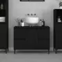 Mobile Lavabo Nero 80x33x60 cm in Legno Multistrato