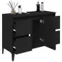 Mobile Lavabo Nero 80x33x60 cm in Legno Multistrato