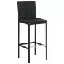 Sgabelli da Bar con Cuscini 6 pz in Polyrattan Nero