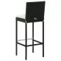 Sgabelli da Bar con Cuscini 6 pz in Polyrattan Nero