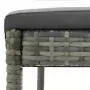 Sgabelli da Bar con Cuscini 6 pz in Polyrattan Grigio