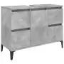 Mobile Lavabo Grigio Cemento 80x33x60 cm in Legno Multistrato