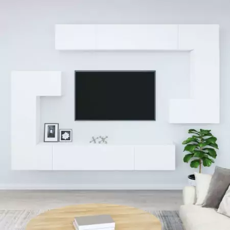 Mobile Porta TV a Parete Bianco in Legno Multistrato