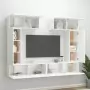 Set di Mobili Porta TV 6 pz Bianco in Legno Multistrato