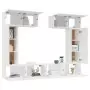 Set di Mobili Porta TV 6 pz Bianco in Legno Multistrato