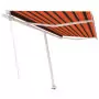 Tenda Retrattile Manuale con Palo 400x300 cm Arancio Marrone