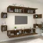 Set Mobili Porta TV 8pz Rovere Marrone in Legno Multistrato