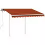 Tenda Retrattile Manuale con Pali 3,5x2,5m Arancio e Marrone