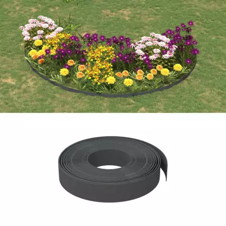 Bordature da Giardino 2 pz Grigie 10 m 10 cm in Polietilene