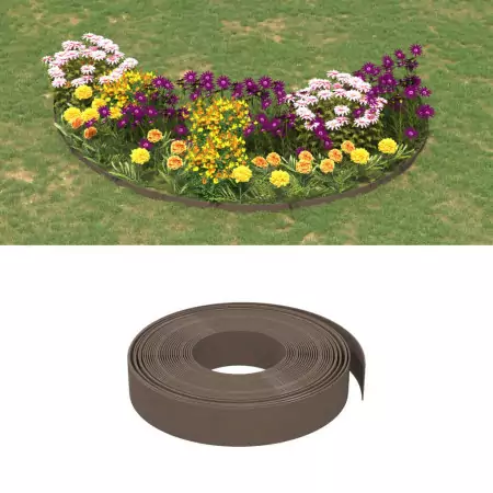 Bordature da Giardino 2 pz Marroni 10 m 10 cm in Polietilene