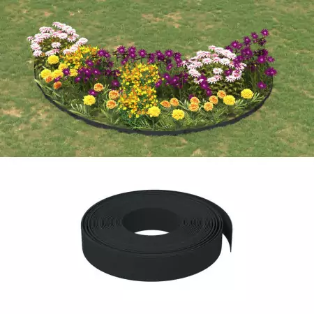 Bordature da Giardino 5 pz Nere 10 m 10 cm in Polietilene