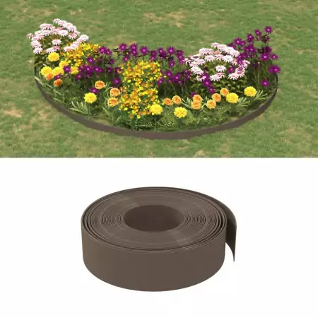 Bordature da Giardino 5 pz Marroni 10 m 15 cm in Polietilene