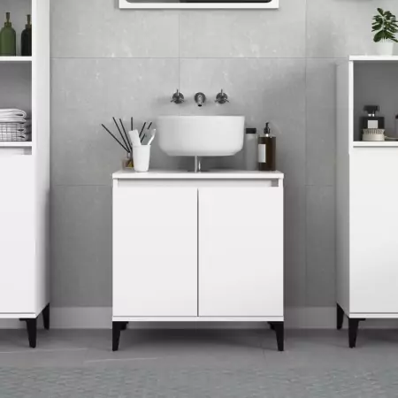 Mobile Lavabo Bianco 58x33x60 cm in Legno Multistrato