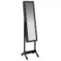 Specchio Autoportante con LED Nero 34x37x146 cm