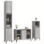 Set Mobili da Bagno 3 pz Grigio Sonoma in Legno Multistrato