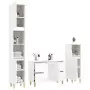 Set Mobili da Bagno 3 pz Bianco in Legno Multistrato