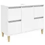 Set Mobili da Bagno 3 pz Bianco in Legno Multistrato