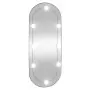 Specchio da Parete con Luci LED 30x70 cm Vetro Ovale