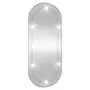 Specchio da Parete con Luci LED 45x100 cm Vetro Ovale