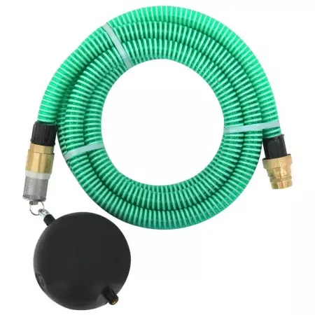 Tubo di Aspirazione con Connettori in Ottone 5 m 25 mm Verde