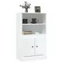 Credenza Bianco Lucido 60x35,5x103,5 cm in Legno Multistrato