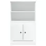 Credenza Bianco Lucido 60x35,5x103,5 cm in Legno Multistrato