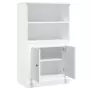 Credenza Bianco Lucido 60x35,5x103,5 cm in Legno Multistrato