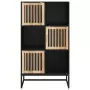 Credenza Nera 70x35x125 cm in Legno Multistrato