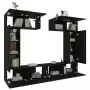 Set Mobili Porta TV 6 pz Nero in Legno Multistrato