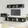 Set di Mobili Porta TV 5 pz Nero in Legno Multistrato