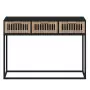 Tavolino Consolle Nero 105x30x75 cm Legno Multistrato e Ferro