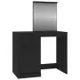 Toeletta con Specchio Nera 90x50x132,5 cm Legno Multistrato