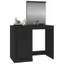 Toeletta con Specchio Nera 90x50x132,5 cm Legno Multistrato