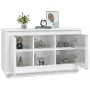 Credenza Bianco Lucido 102x35x60 cm in Legno Multistrato