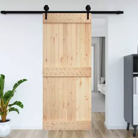 Porta per Granaio 70x210 cm in Legno Massello di Pino