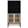 Credenza Nera 60x35x125 cm in Legno Multistrato