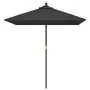 Ombrellone da Giardino con Palo in Legno Nero 198x198x231 cm