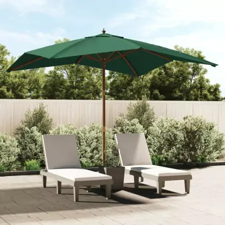 Ombrellone da Giardino con Palo in Legno Verde 300x300x273 cm