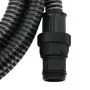 Tubo di Aspirazione con Connettori in PVC 4m 22 mm Nero