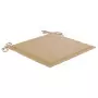 Sedie da Giardino con Cuscini Beige 8 pz in Massello di Teak